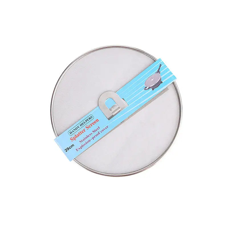 Dia. 25/29/33cm Stainless Steel Splatter Screen Mesh Pot Lid Cover Silver Oil Frying Pan Lid Cooking Tools Kitchen Gadgets