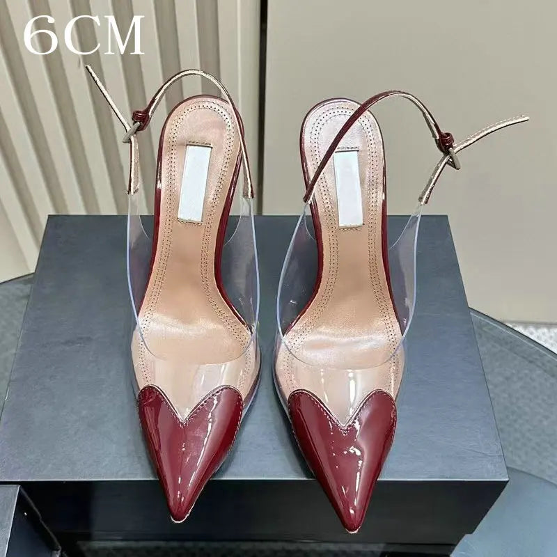 2026 New  High Heels Pvc Transparent Sandals Women'S Pointed-Toe Sexy Single Shoes