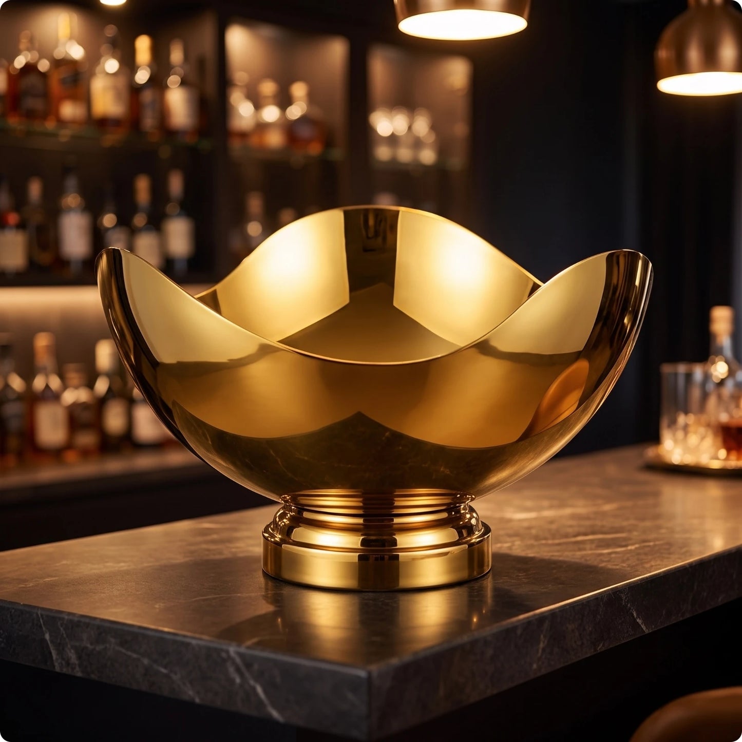 Champagne Bowl Irregular Wine Chiller Bowl Wine Cooler Container Decorative Metal Basket Stylish for Hosts, Parties