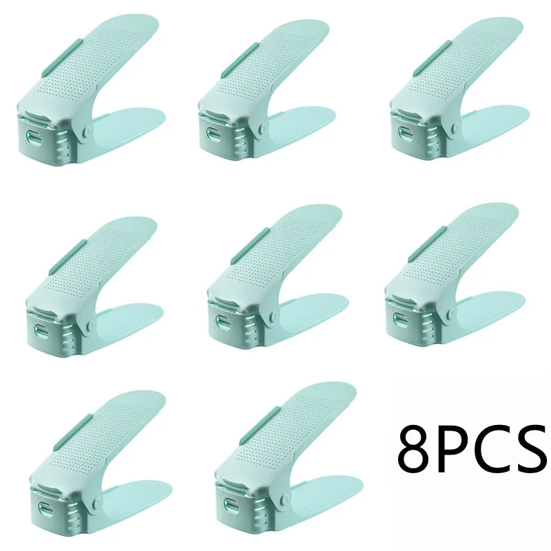 Durable Adjustable Shoe Organizer Footwear Support Slot Space Saving Cabinet Closet Stand Shoes Storage Rack Shoebox