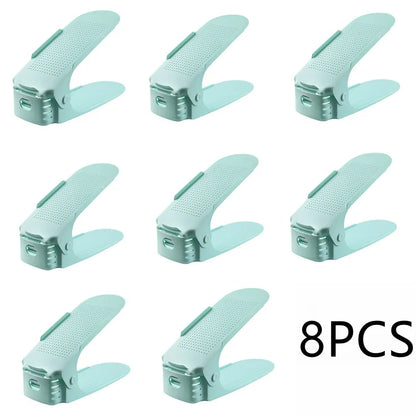 Durable Adjustable Shoe Organizer Footwear Support Slot Space Saving Cabinet Closet Stand Shoes Storage Rack Shoebox