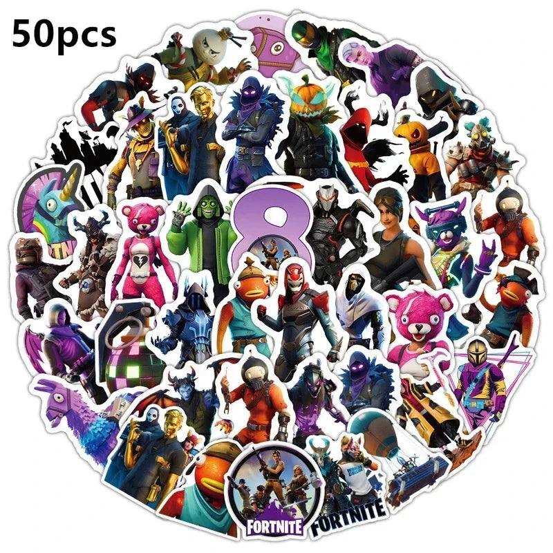 Fortnite Balloons Happy Birthday Banner Shooting Game Party Decoration Alpaca Llama Disposable Tableware Background Cake Topper