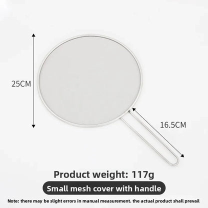 Stainless Steel Splatter Screen Oil-Proofing Lid with Spill-proof Feature Frying Pan Cover Cooking Tool Mesh Pot Lid Cover