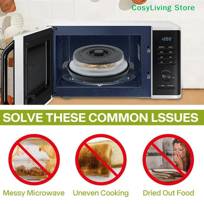 [CL]Multifunction Foldable Microwave Food Splatter Cover Splash Collapsible Guard Kitchen Gadget Colander For Meal Steaming Tray