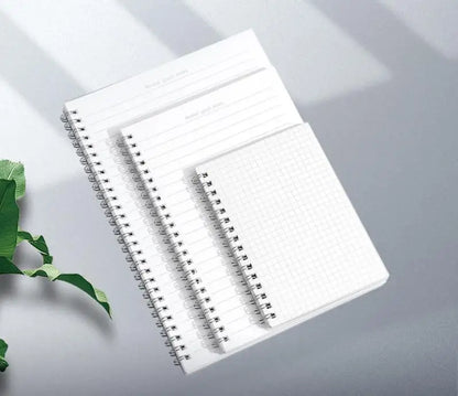 Transparent A5 Spiral Notebook, Lined & Grid Inner Pages, Journal Notepad