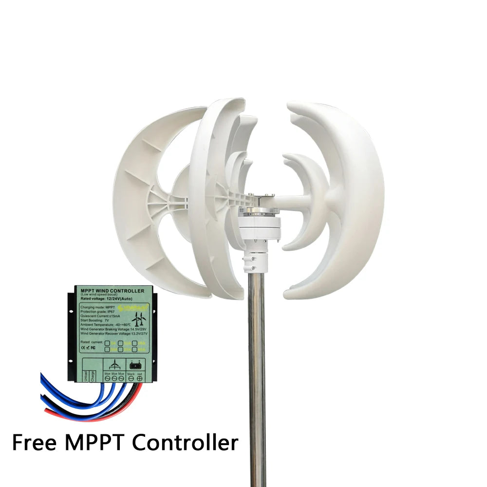 3000W Wind Turbie Generator 12V 24V 48V With Free MPPT Controller PV Solar Panel Off Grid System Free Energy 220V For Home