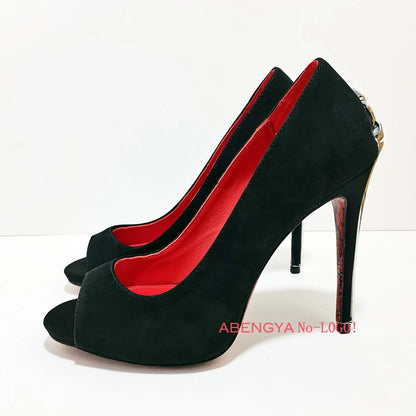 2025 Summer Sexy Gold Metal High Heels Shoes Women Pumps Designer Black Dress Shoes Fashion Party Prom Wedding Shoes For Women