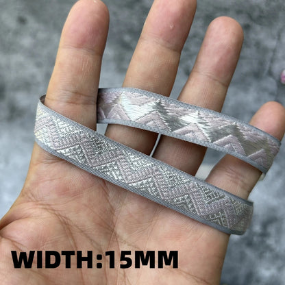 5 Yards 1~3CM Geometric Flower Designs Are Selling Well Embroidered Jacquard Ribbon Decorative Clothing Dog Chain Curtains
