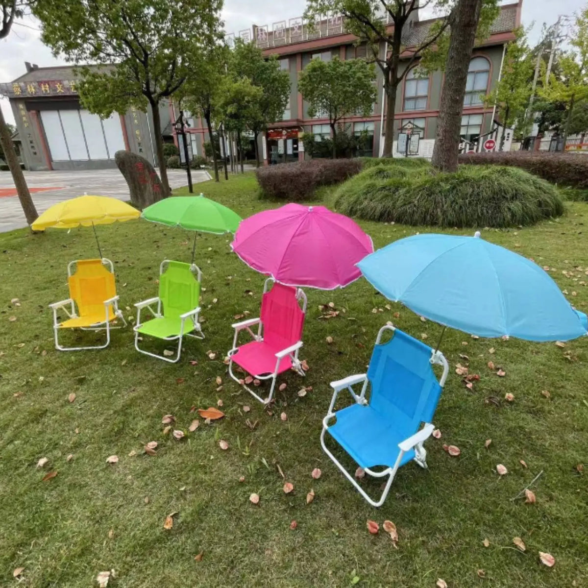 Kids Foldable Beach Chair With Detachable Sun Umbrella Protection For Beach Camping Picnic Backyard Outdoor Furniture