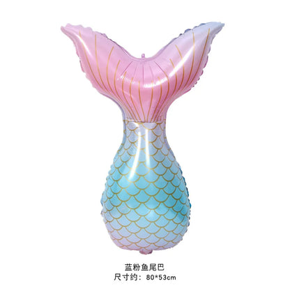 29pcs Purple Green Pink Latex Balloons with Mermaid Tail Shell Foil Balloon for Girls Birthday Party Decoration Baby Shower