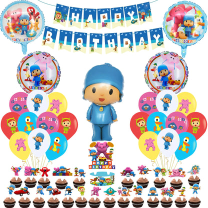 Pocoyoed Foil Air Balloons Eily Pato Latex Ballons Elephant PP Party Happy Birthday Banner Baby Shower Decoration Kids Boys Toys