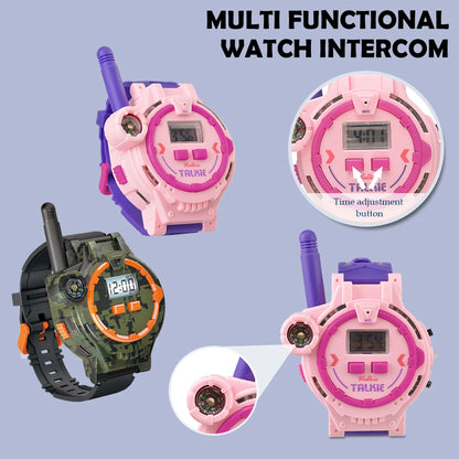 2Pcs Electronic Walkie Talkie Watch Toys, Creative Rechargeable Walkie Talkie With Compass Spying Gadgets Gifts for Kids