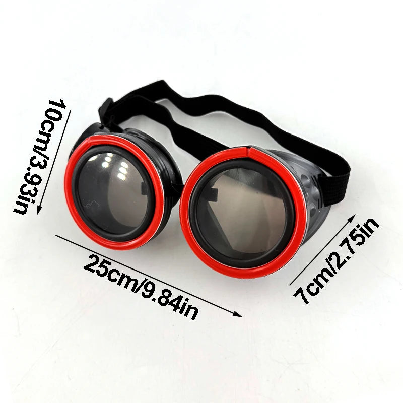 New arrive Round Shape LED Luminous Glasses with Dark Lens Rezz Style Neon Glow Goggles Glow in The Dark Night Club Party Props