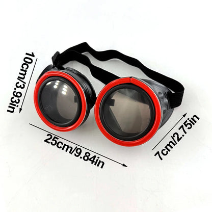 New arrive Round Shape LED Luminous Glasses with Dark Lens Rezz Style Neon Glow Goggles Glow in The Dark Night Club Party Props