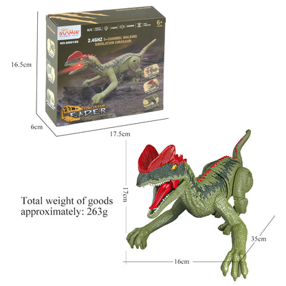 2.4GHz Remote Control Dinosaur Toys, Walking Robots Model with Lights and Sound for Kids Gifts