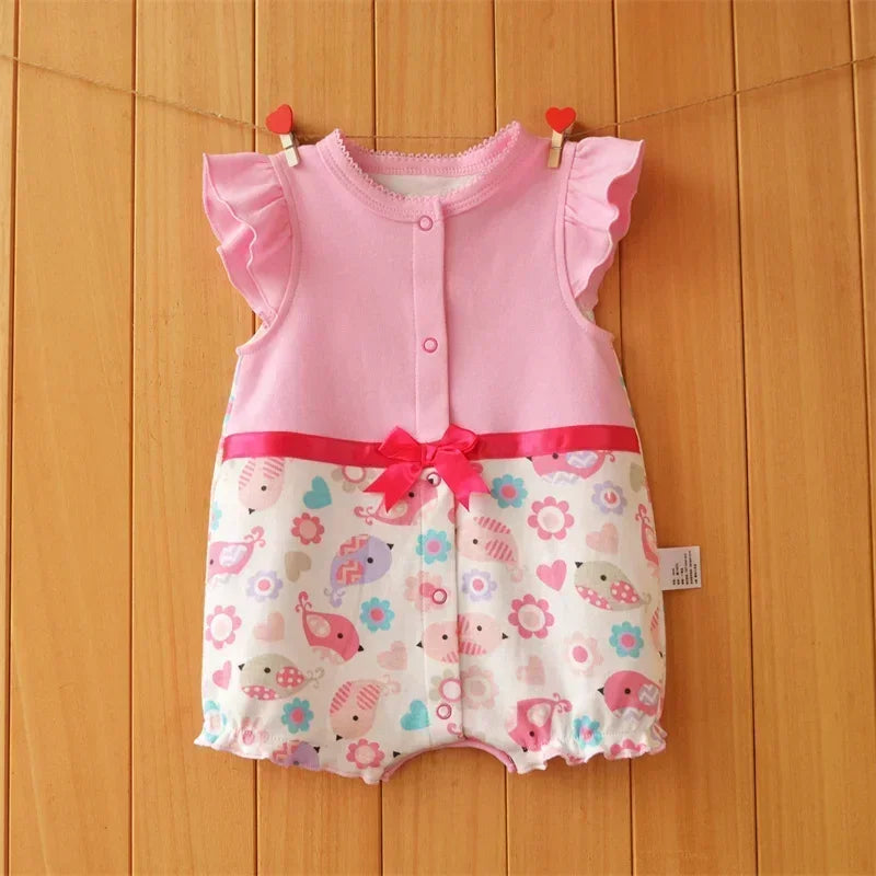 3-18 Month baby Summer clothes rompers girls overalls short Sleeve bodysuit cotton baby clothing jumpsuit newborn Girl onesies