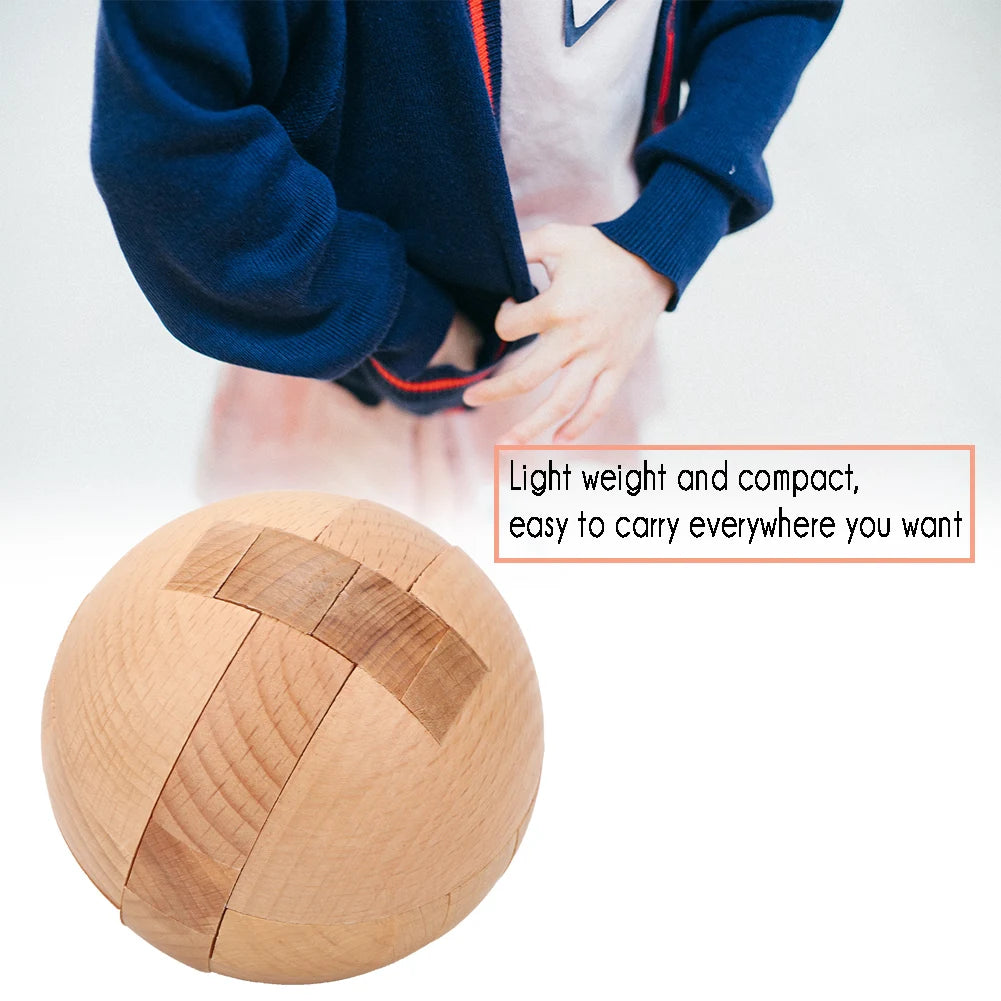 Wooden Children Intelligent Puzzle Ball Lock Building Block Educational Toy