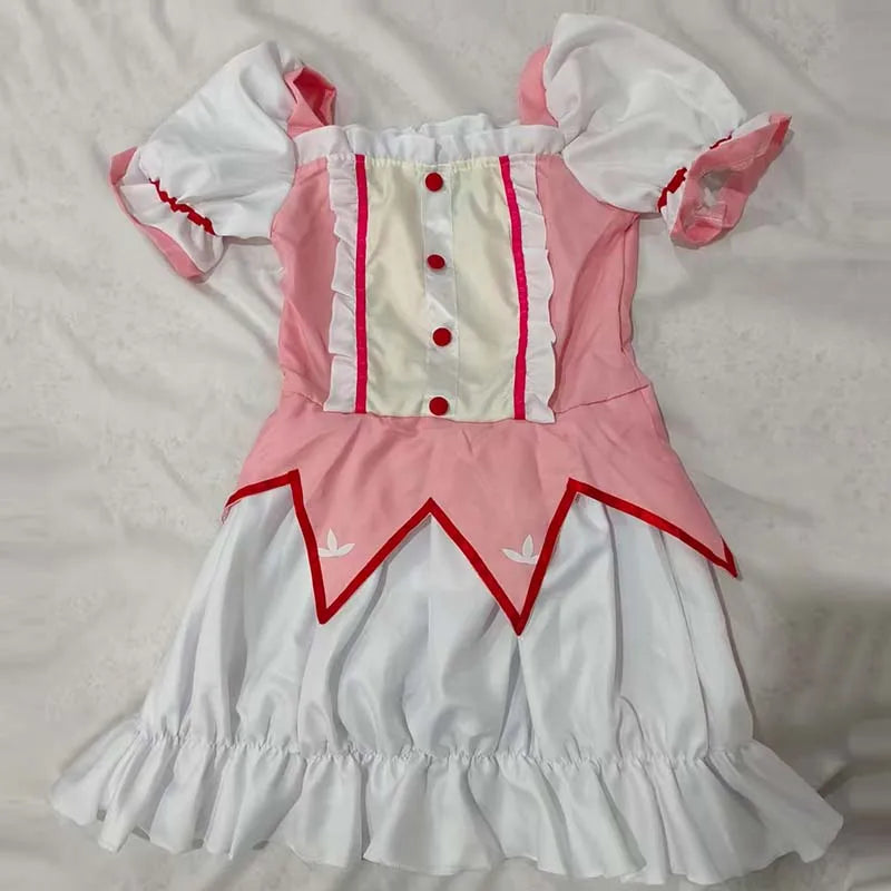 Kaname Madoka Cosplay Costume Anime Madok Magica Homura Uniform Dress with Choker Gloves Socks Halloween Outfits