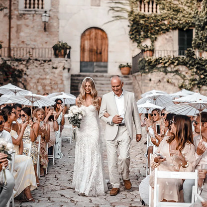 6-50Pcs 23.6/33Inches Wedding Paper Umbrellas White Parasols Bulk for Wedding Guests Bridal Party Decor Photo Props DIY Painting