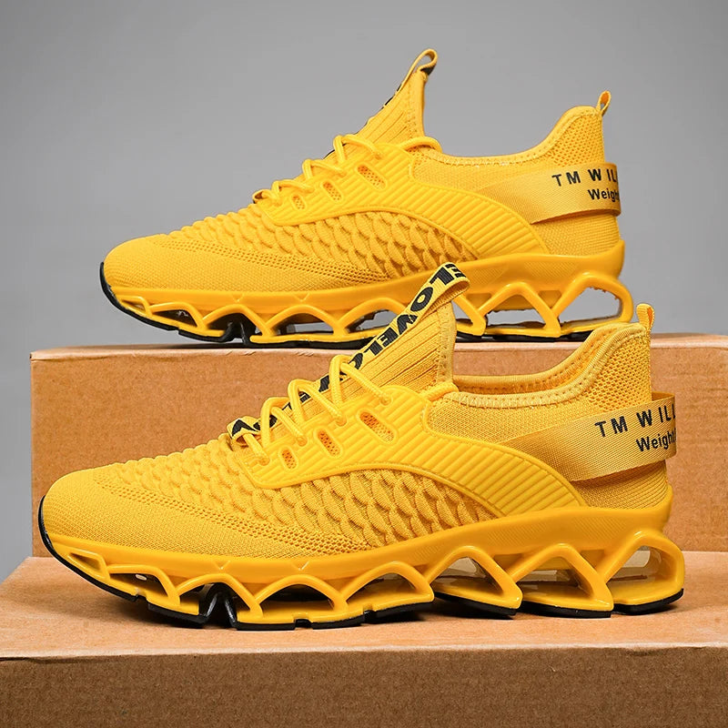 Men's Mixed-Color Air Mesh Sneakers | Lace-Up Casual Shoes | Running and Everyday Wear