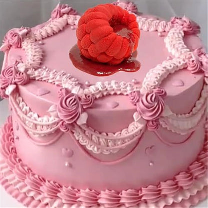 6-Cavity Raspberry Silicone Dessert Mold, Food Grade Chocolate Mousse Cake Baking Mold, Flexible Mold for Candy, Jelly&Ice Cube