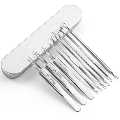 4-11Pcs Ingrown Hair Tweezers Acne Blackhead Removal Needles Black Dots Cleaner Deep Cleansing Pore Cleaner Face Skin Care Tools