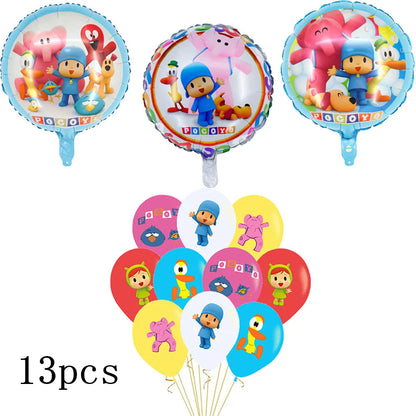 Pocoyoed Foil Air Balloons Eily Pato Latex Ballons Elephant PP Party Happy Birthday Banner Baby Shower Decoration Kids Boys Toys