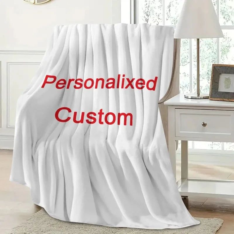 1 Piece of Customized Personalized Blanket Upload Pictures DIY Flannel Blanket，Customized Warm Photos, Soft and Warm