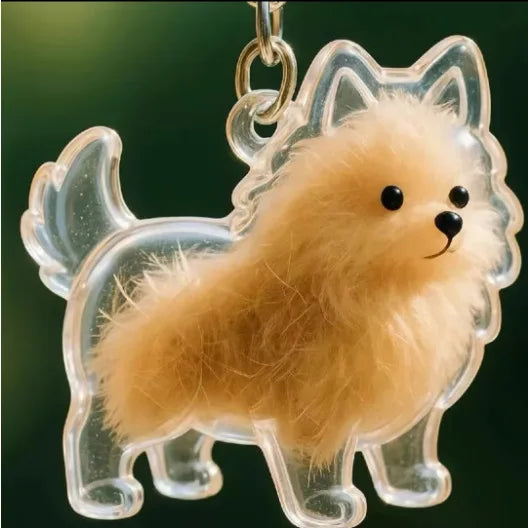 Animal Zinc Alloy 3D Pet Keychain Charm | DIY Dog Hair Storage Pendant | Bag & Keyring Accessory