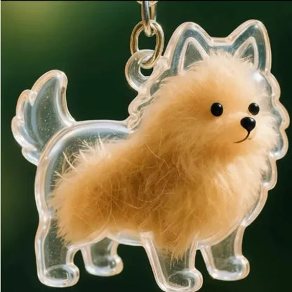 Animal Zinc Alloy 3D Pet Keychain Charm | DIY Dog Hair Storage Pendant | Bag & Keyring Accessory