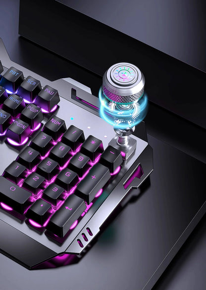 Qianxingzhe Wireless Keyboard Mouse Set Mechanical Feel Rechargeable Rgb Backlit Wrist Rest Multifunctional Knob Gaming For Pc
