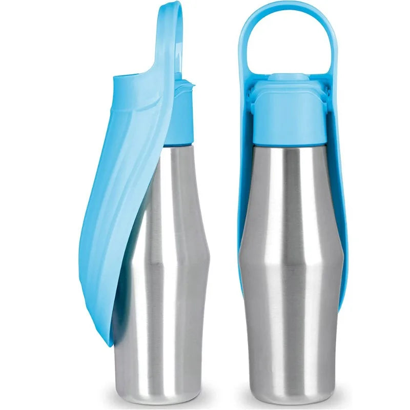 27oz Portable Pet Water Dispenser Dog Travel Bottle 2-in-1 Cat Puppy Drinking Fountain Outdoor Accessory