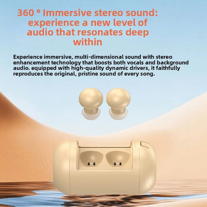 Mini Bean Sleep In-ear Wireless Bluetooth Headphone Ultralight Weight Power Display Earphone Comfortable Wear Sport Game Earbud