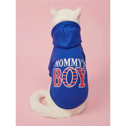 Pet Clothes for Dog Cat Puppy Hoodies Coat MOMMY'S BOY Sweatshirt Dog  Outfits for Small Medium Dog Cat