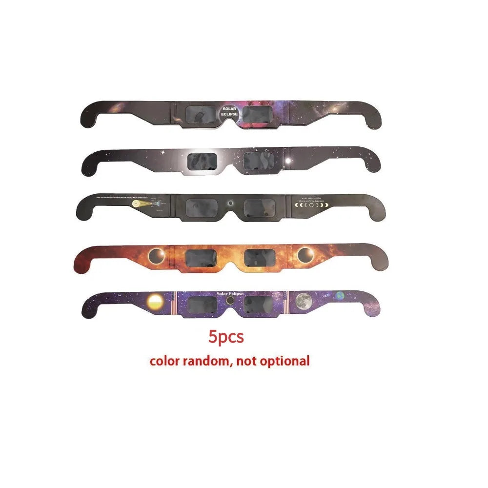 1-100pcs Paper Solar Eclipse Glasses Anti-uv Viewing Glasses Safe Shades Observation Solar Glasses Protect Eyes Random Color