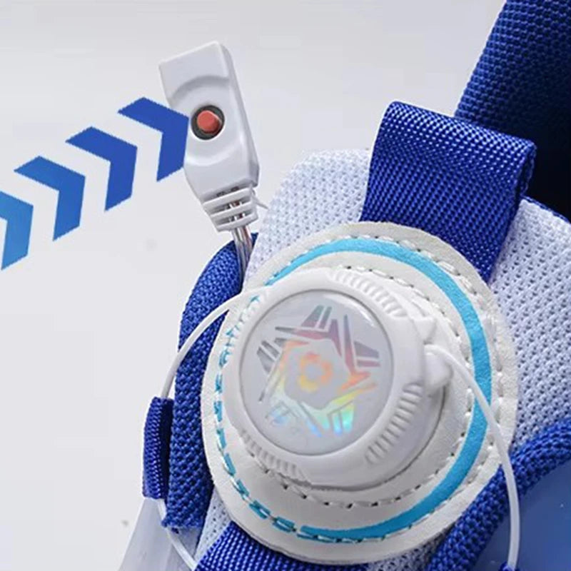 Children LED Flashing Luminous Two Wheels Roller Skate Shoes Kids Boys Girls Glowing Sport Sneaker Skateboard USB Charging Shoes