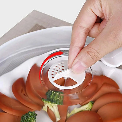 High Temperature Resistant Microwave Splash Cover with Steam Vent and Handle Transparent Cover Food Heating Cover BPA Free