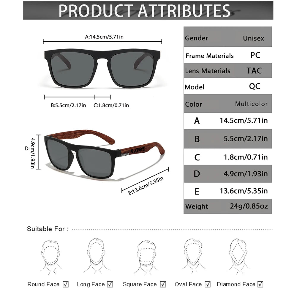 COOLMEN Classic Men Square Polarized Fishing Sunglasses Outdoor Driving Cycling Running Goggles Vintage Large Frame UV400