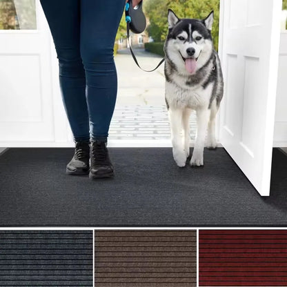 New 1pc Washable non-slip carpet, solid color striped kitchen door mat floor mat, suitable for bathroom, hallway, entrance,