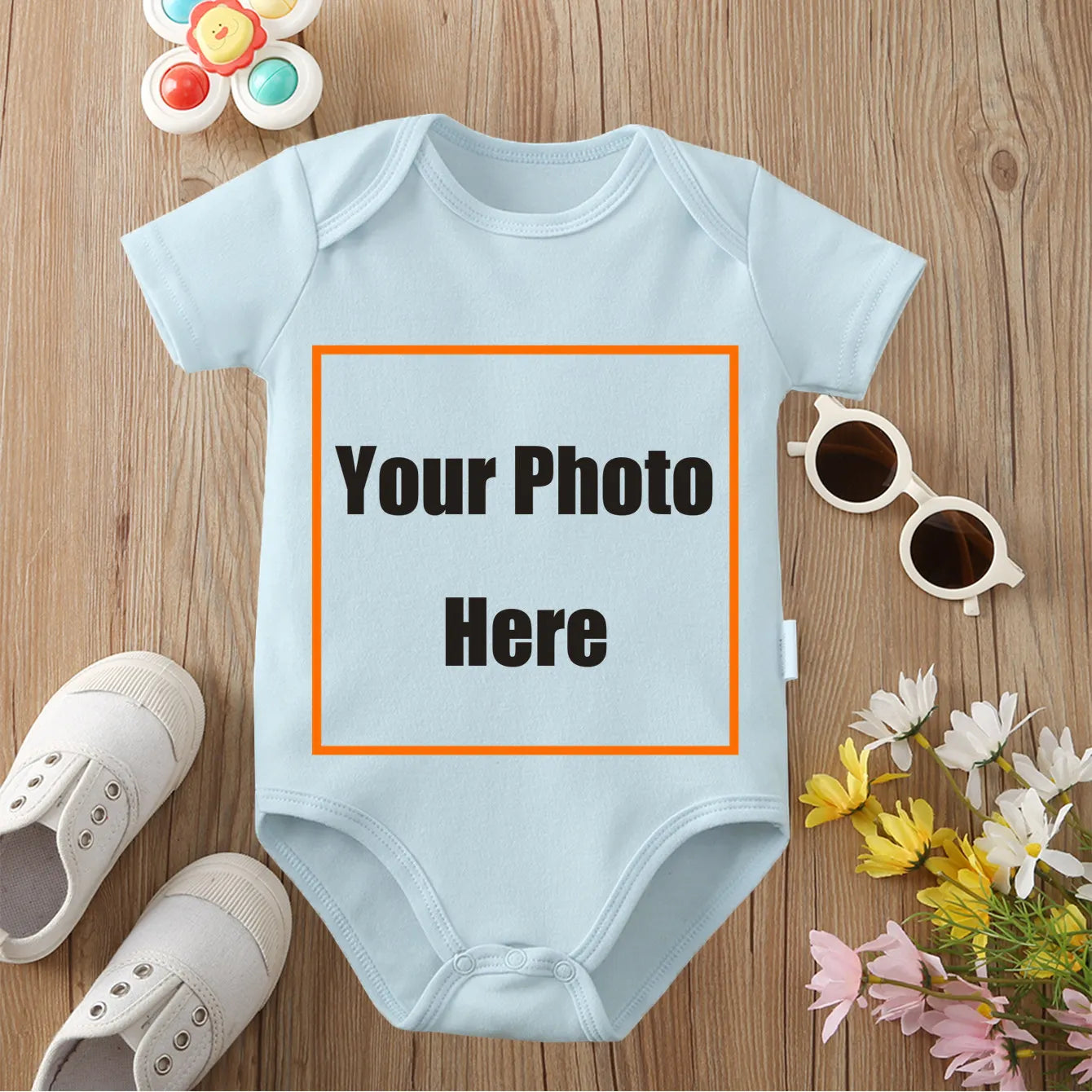 Custom Pictures Cute Cotton Onesie 0-12 Months Triangle Romper Design DIY Personalized Photos Newborn Clothes Jumpsuit