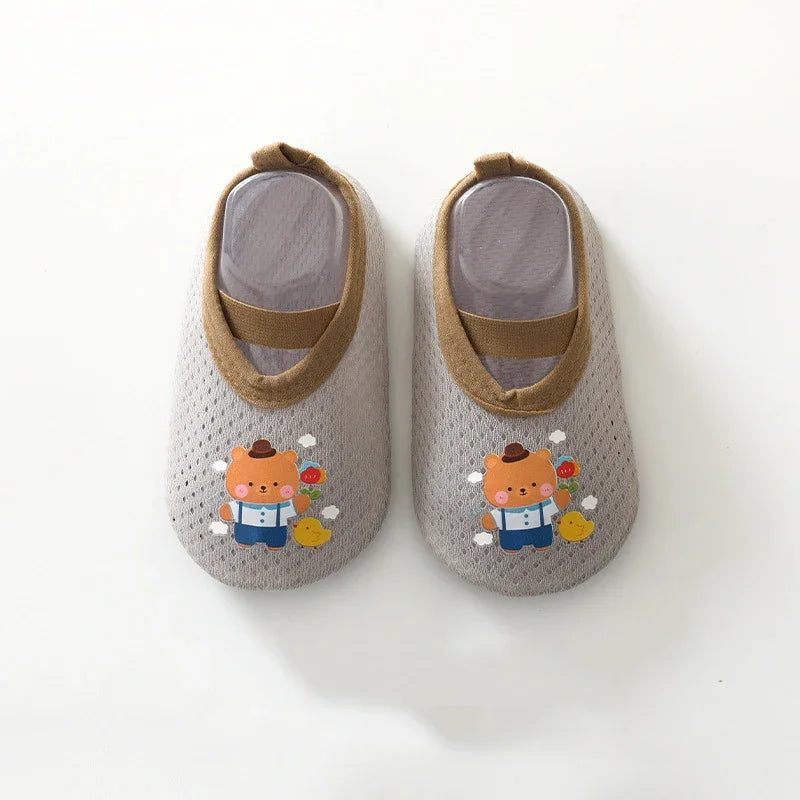 Baby Floor Shoes Casual Toddler Soft Sole Sock First Walker Anti-slip Cartoon Home Floor Indoor Shoes For Girls Boys Summer Mesh