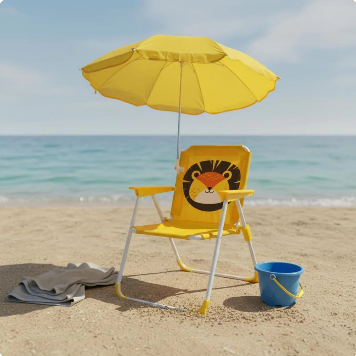 Kids Beach Chair with Umbrella Lightweight Children's Folding Chair with Sunshade for Infants, Outdoor