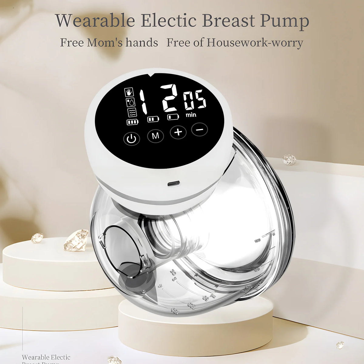 1PCS Wearable Electric Breast Pump Milk Collection Hands-free Automatic Intelligent Breast Pump Portable For Travel