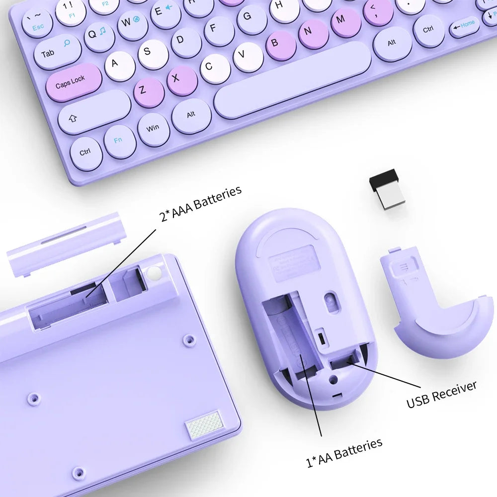 2.4G Wireless Keyboard and Mouse Combo Battery Power Bluetooth Keyboard and Mouse Set for Laptop for Ipad Cell Phone Tablet