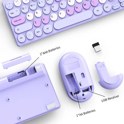 2.4G Wireless Keyboard and Mouse Combo Battery Power Bluetooth Keyboard and Mouse Set for Laptop for Ipad Cell Phone Tablet