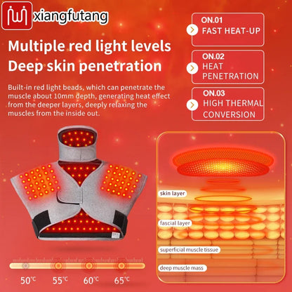 Red Light Heated Shawl Vest 3 Vibration Massage Neck Shoulder Back Body Warmer Neck Back Muscle Relaxation