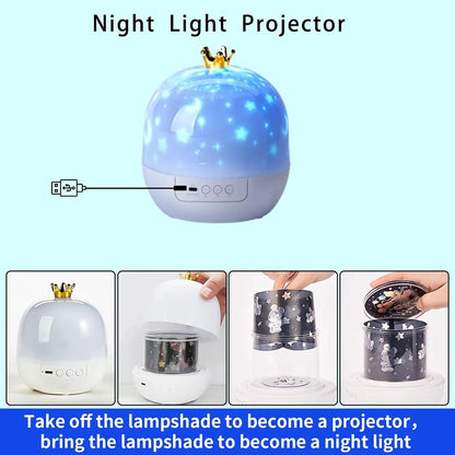 21 in 1 Crown Galaxy Projector Night Light 360° Rotating USB Dimming Starry Sky Projector for Kids Bedroom Room Decoration
