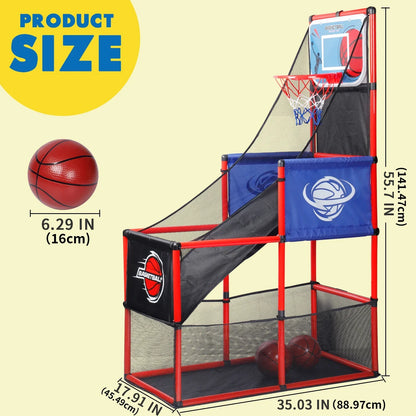 Arcade Basketball Game Set with Balls and Hoop,For Boys&Girls,Indoor Outdoor Toy,Ideal for Competition,Halloween/Christmas