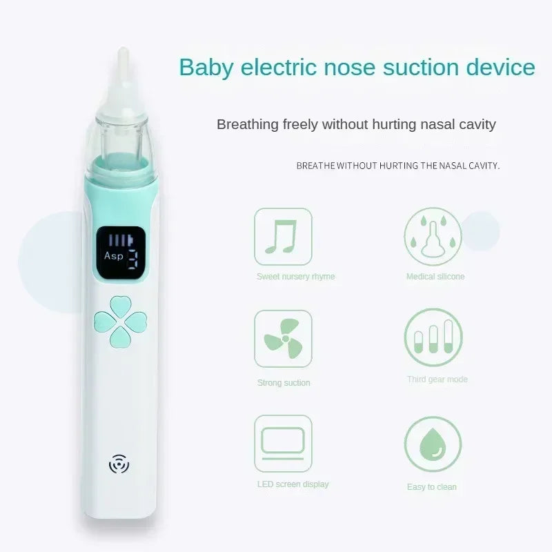 3-in-1 Portable Nasal Aspirator Nasal Vacuum Cleaner Rechargeable Sniffling Equipment Safe Hygienic Nose Snot Tool for Kid Baby