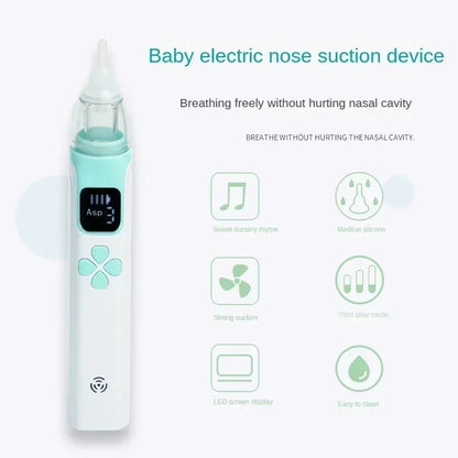 3-in-1 Portable Nasal Aspirator Nasal Vacuum Cleaner Rechargeable Sniffling Equipment Safe Hygienic Nose Snot Tool for Kid Baby